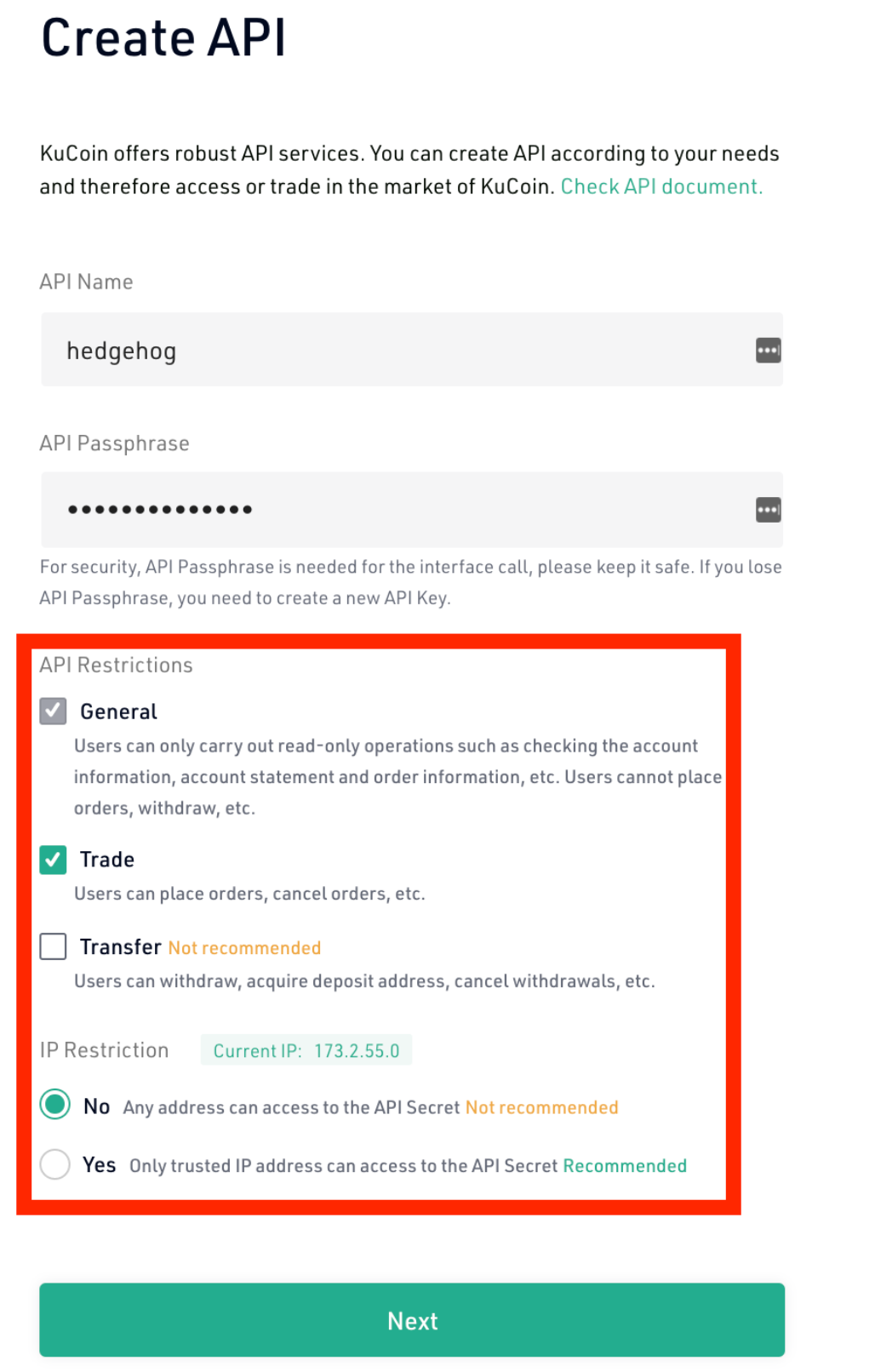 kucoin withdrawl confirmation email instead of api